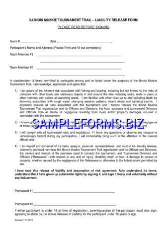 Illinois Liability Release Form 1 pdf free